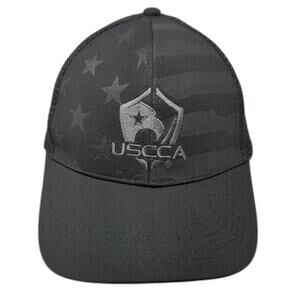 USCCA Trucker Hat Black OSFM American Flag Shield Logo Mesh Back Snapback Hat